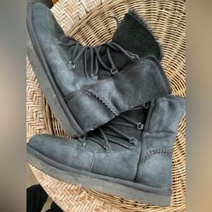 Black Laced up UGG boots